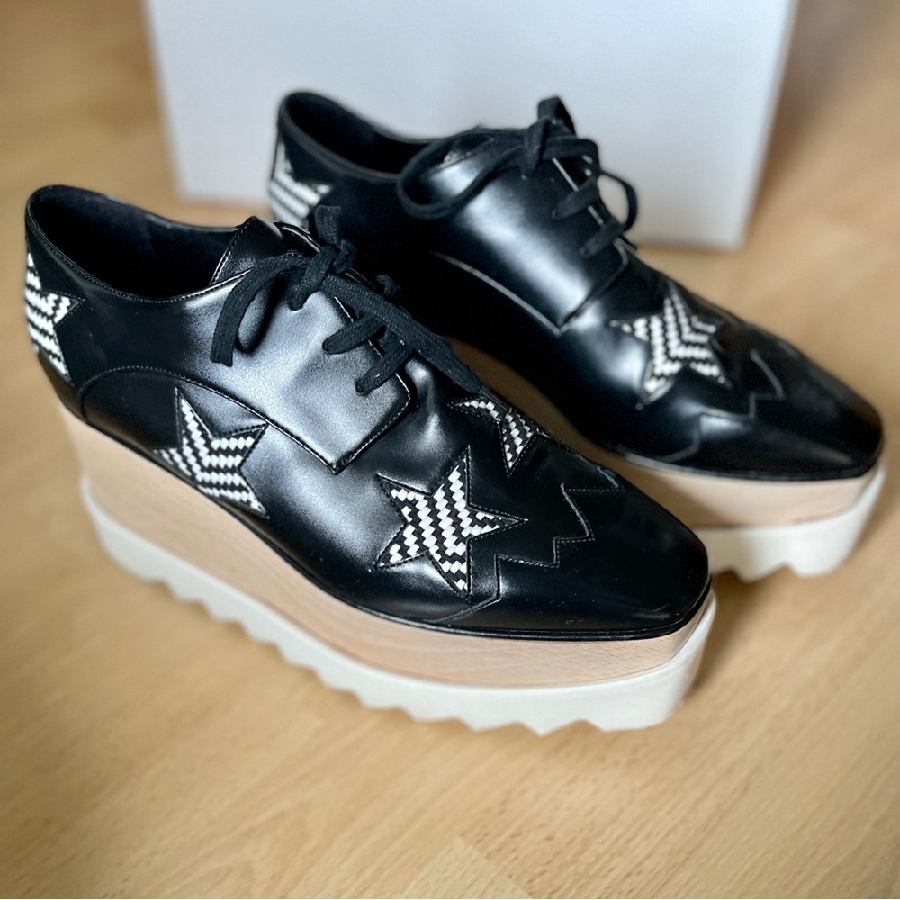 STELLA McCARTNEY Elyse Star Platform Oxford Shoes Size 37